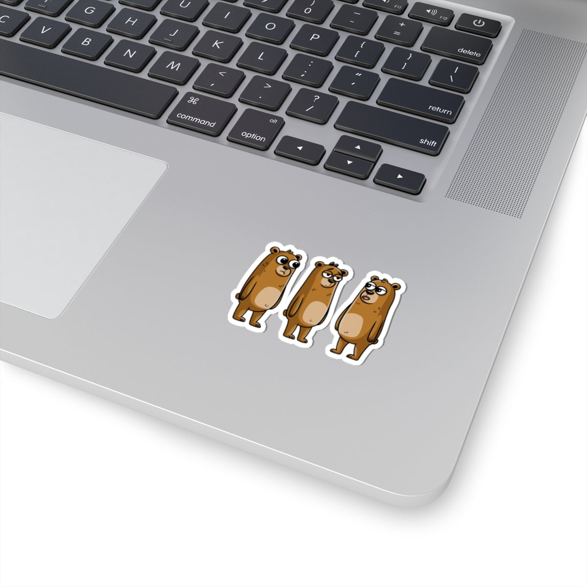 Funny Bear Kiss-Cut Stickers, Cartoon Animal Decor, Laptop Stickers, Cute Gifts for Animal Lovers, Playful Wall Art