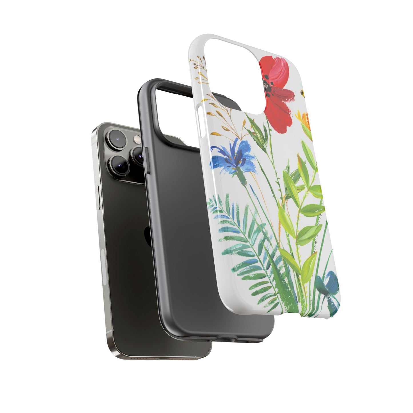 Floral Watercolor Tough Phone Case — Wildflower Bouquet Protective Cover