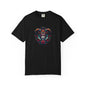 Vibrant Graphic Unisex T-Shirt with Floral Mask Design, Casual Wear, Festival Outfit, Gift for Friends, Unique Fashion Statement
