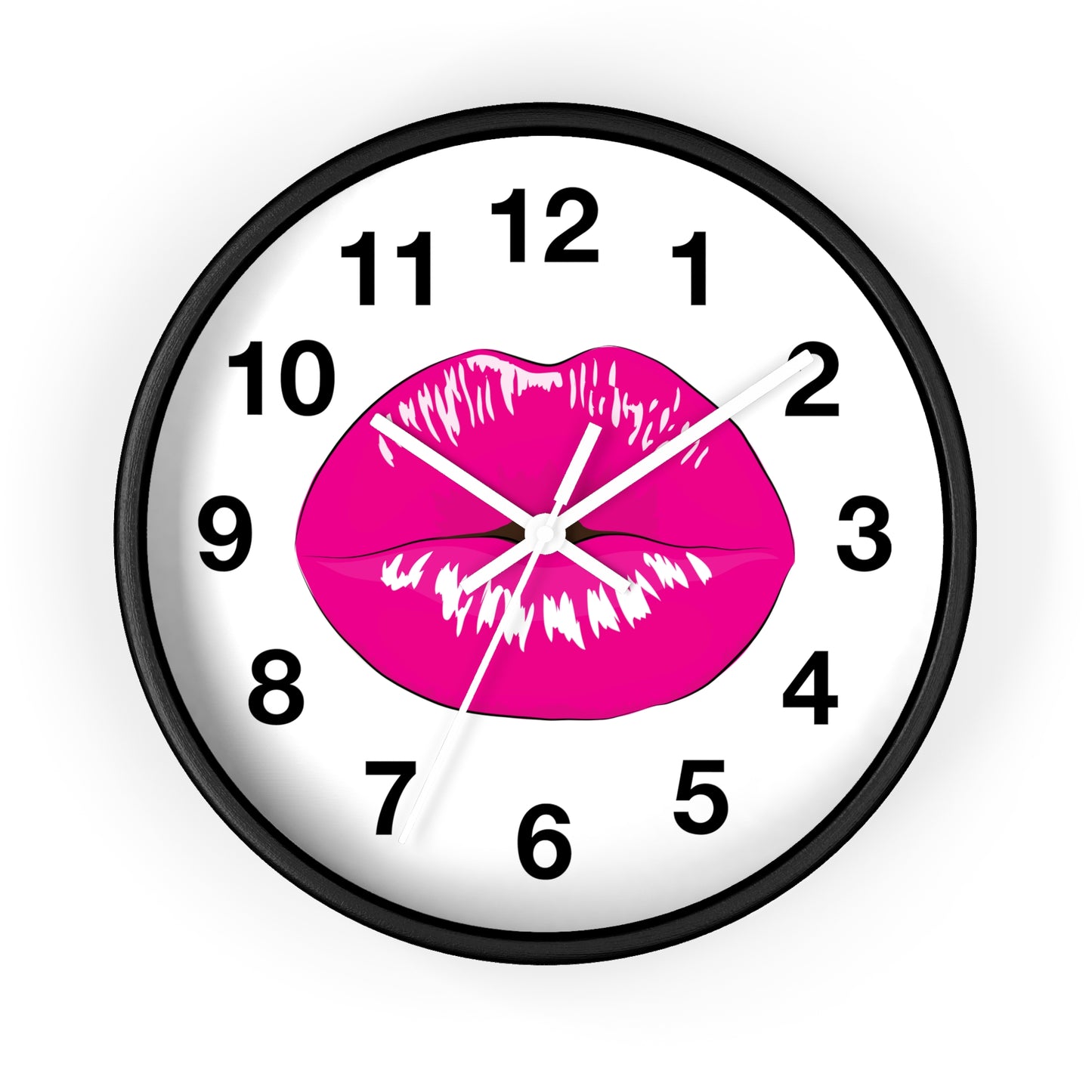 Hot Pink Kiss Wall Clock | Lip Print Clock