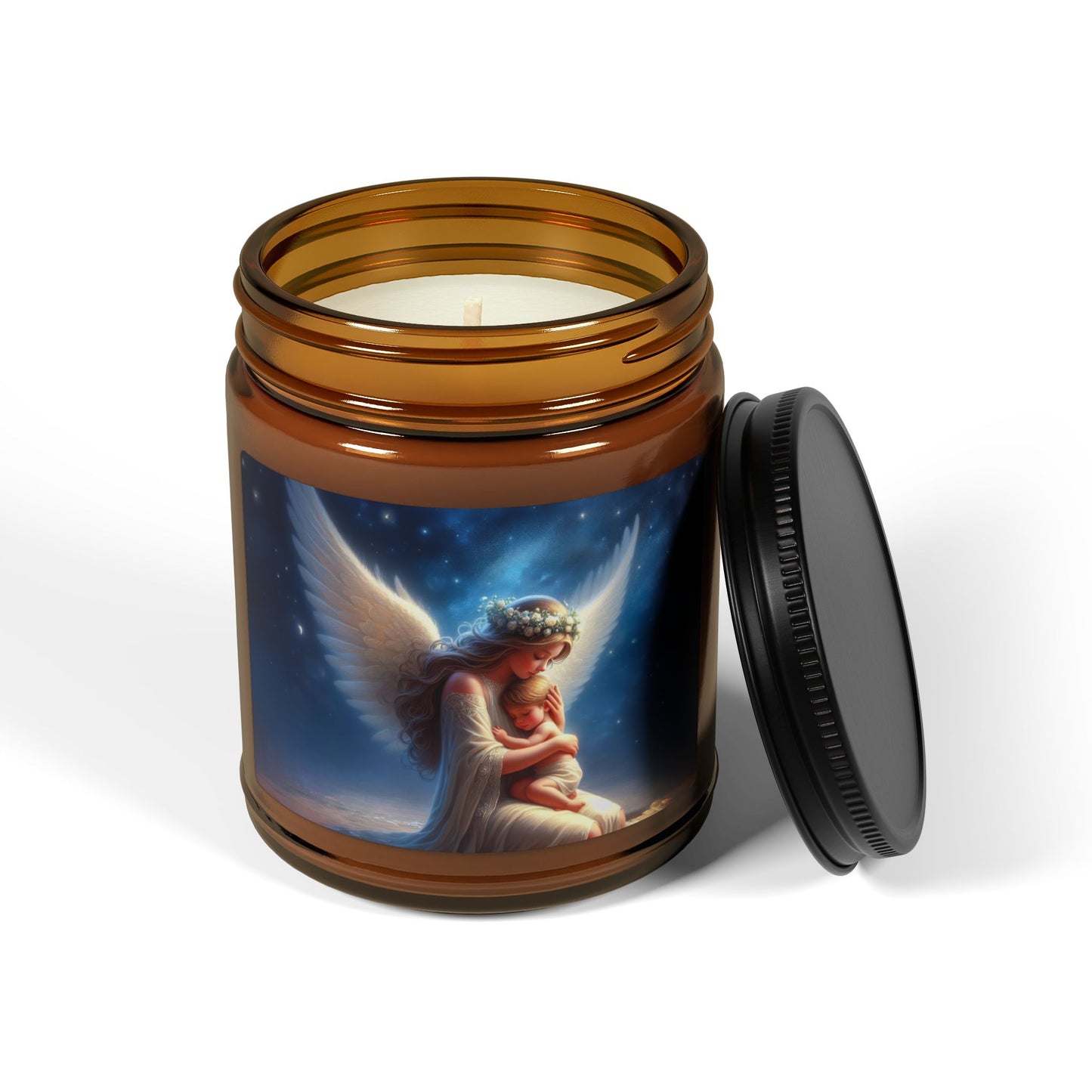 Angel of Comfort Soy Candle — Amber Jar Scented Candle (Memorial & Relaxation)