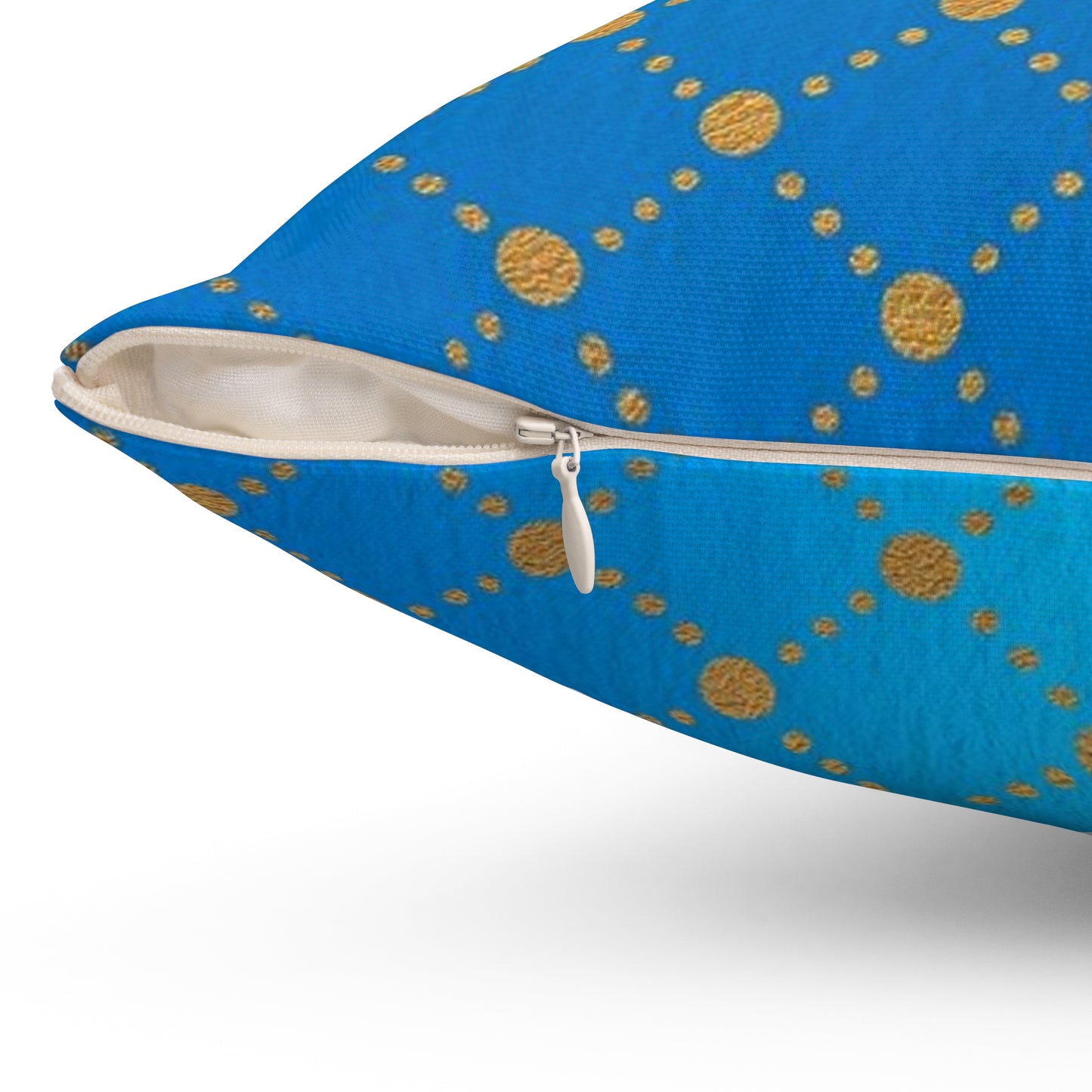 Blue Geometric Dot Lattice Decorative Pillow