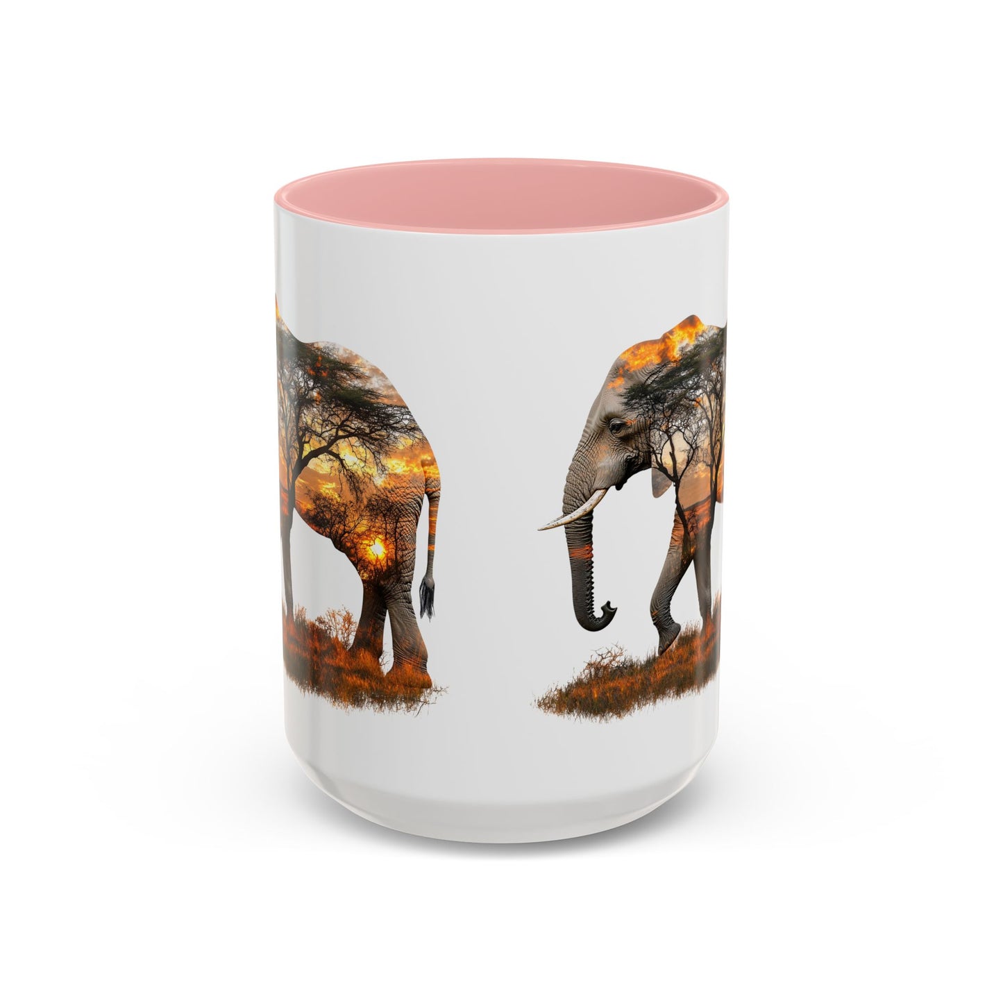Elegant Elephant Accent Coffee Mug - Nature Lover Gift, Animal Lover Mug