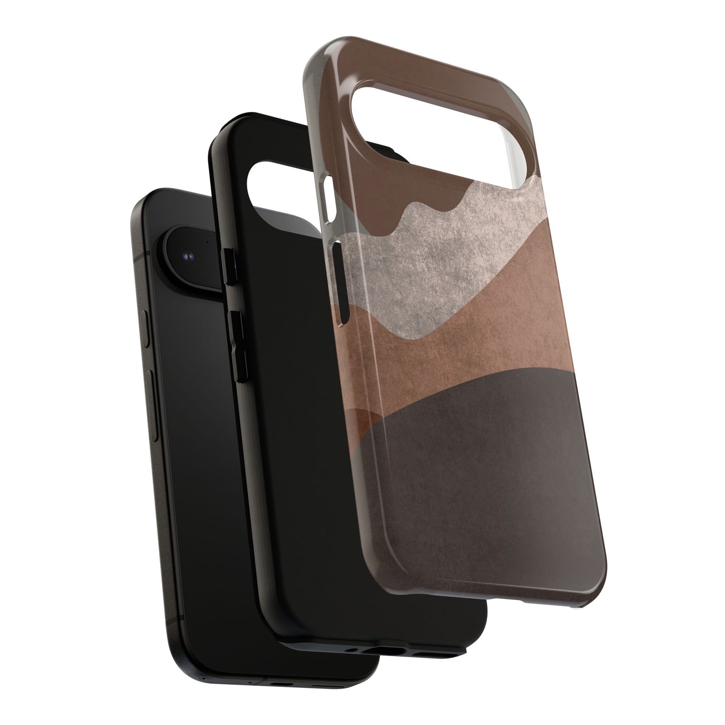 Abstract Earthtone Phone Case — Brown Layered Rugged Tough Case