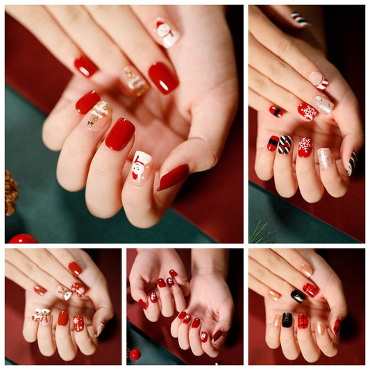 Art Finished Christmas Series Flat Nail False Nail 365nails