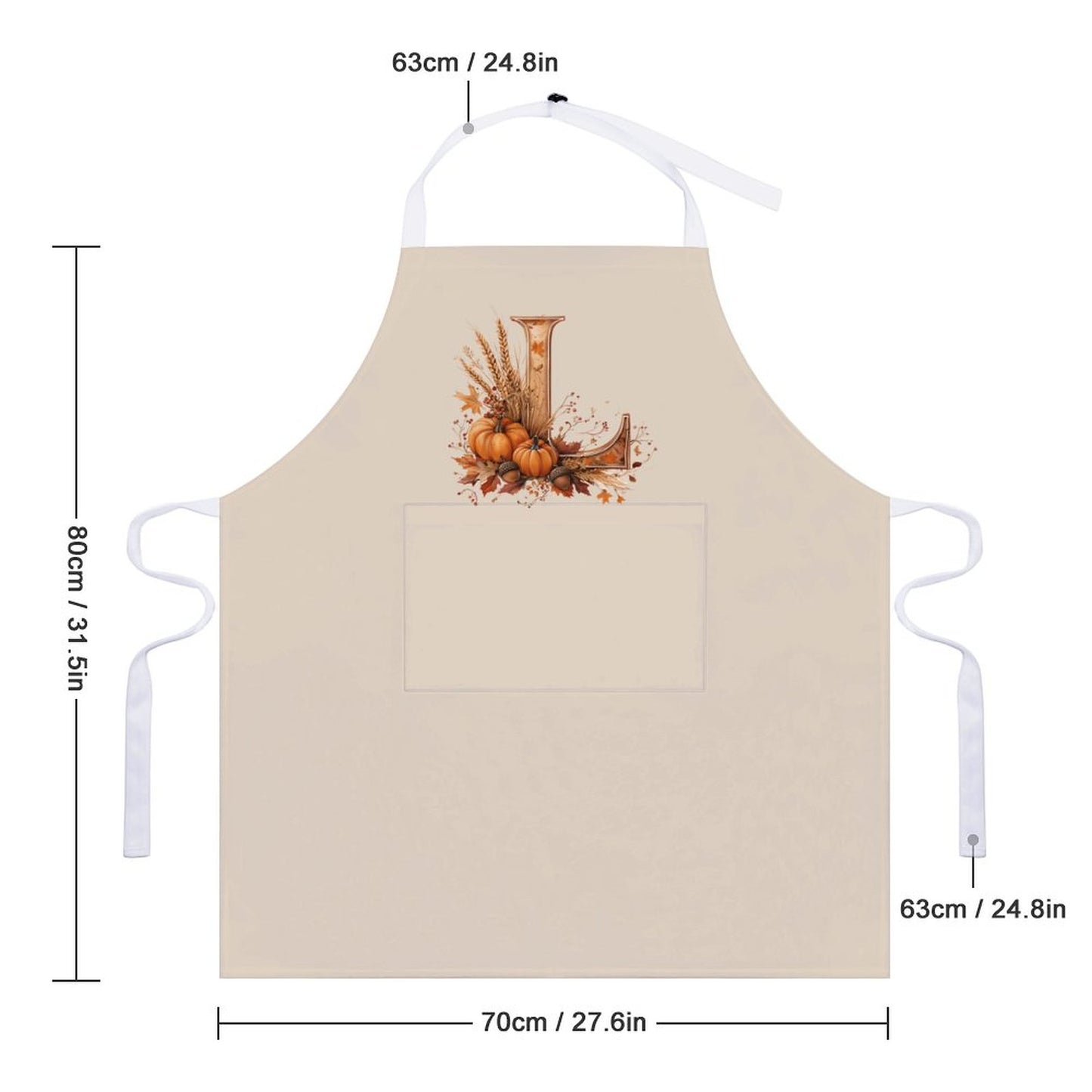 Adult Apron with Pocket - Thanksgiving Apron - Letter L