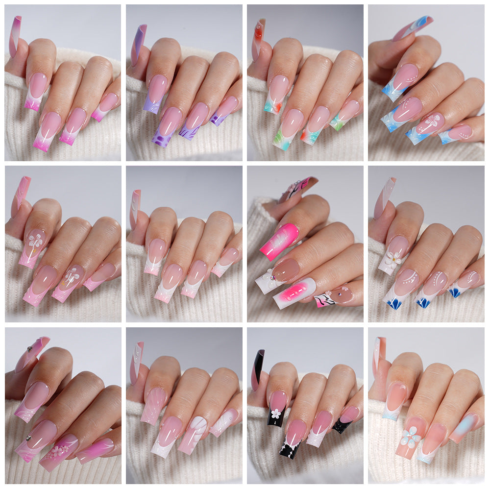 Press on nails advanced sense belt drill three-dimensional detachable nail art Spice girl fake nail press on nails – Image 2