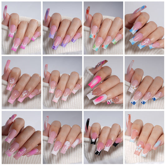 Press on nails advanced sense belt drill three-dimensional detachable nail art Spice girl fake nail press on nails – Image 2