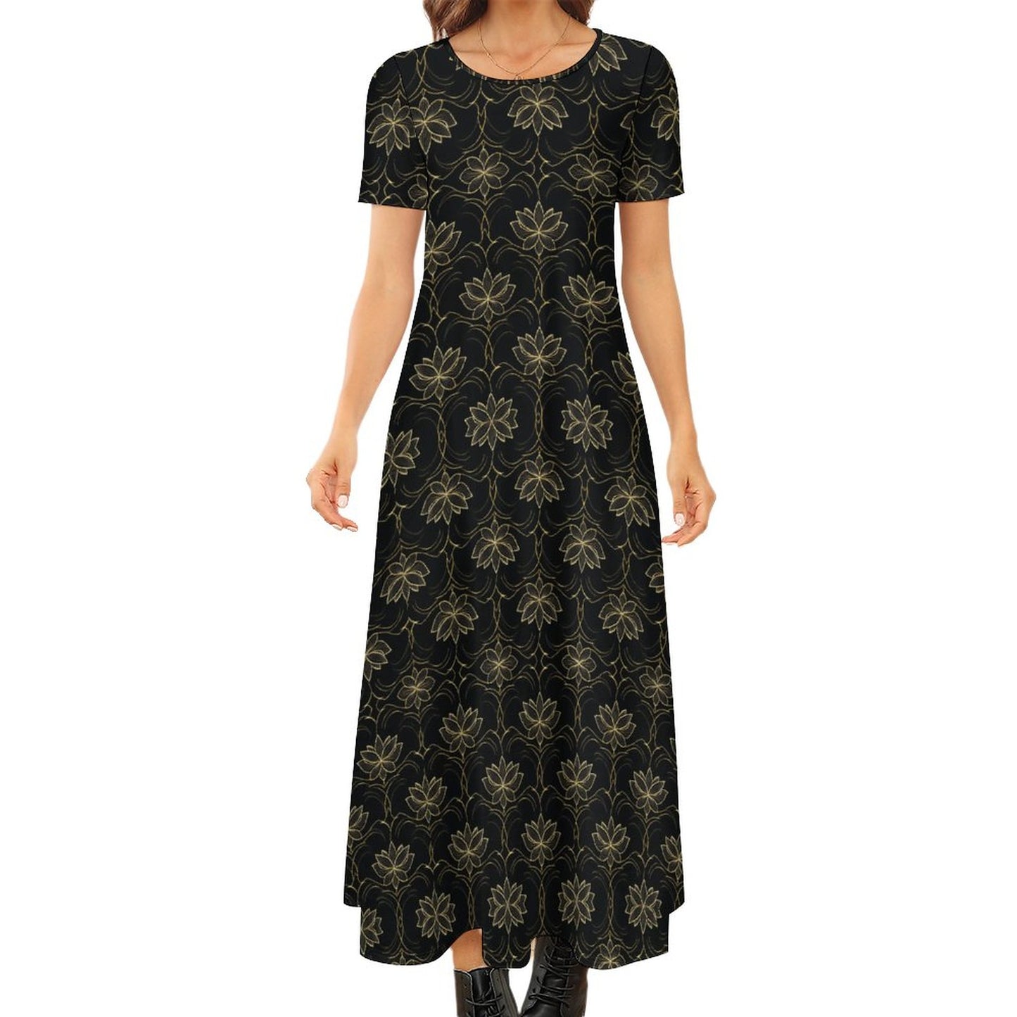 Round Neck Short Sleeve Dress