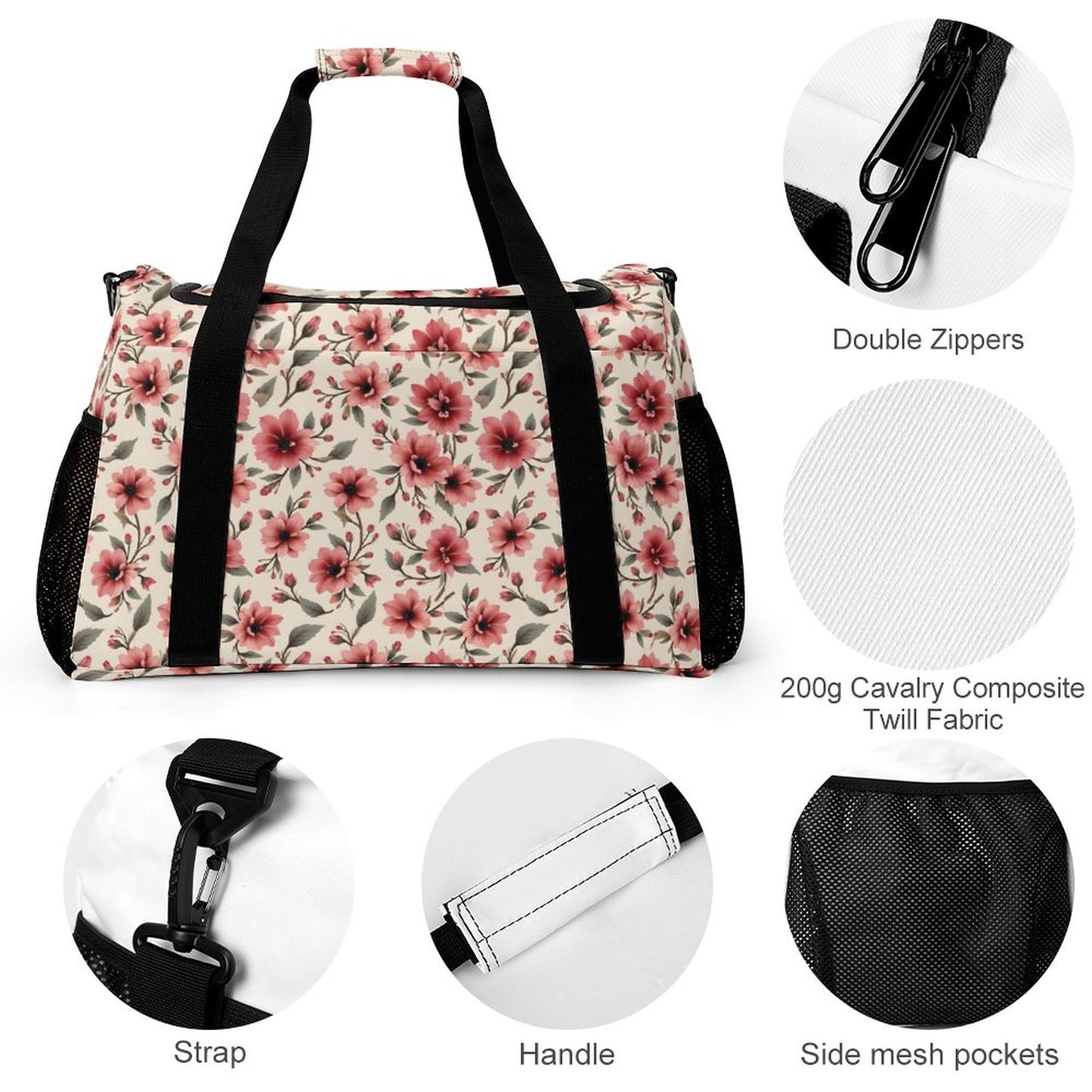 Travel Duffel Bag Flowers