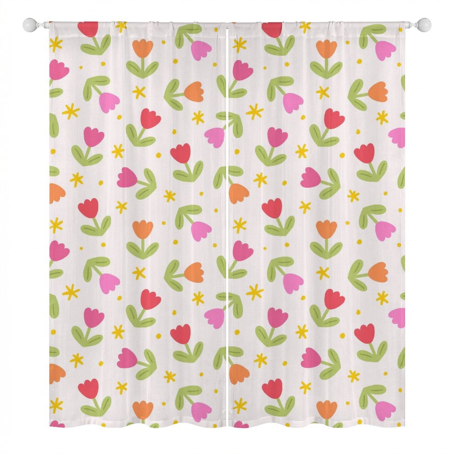 Sheer Curtain Tulips