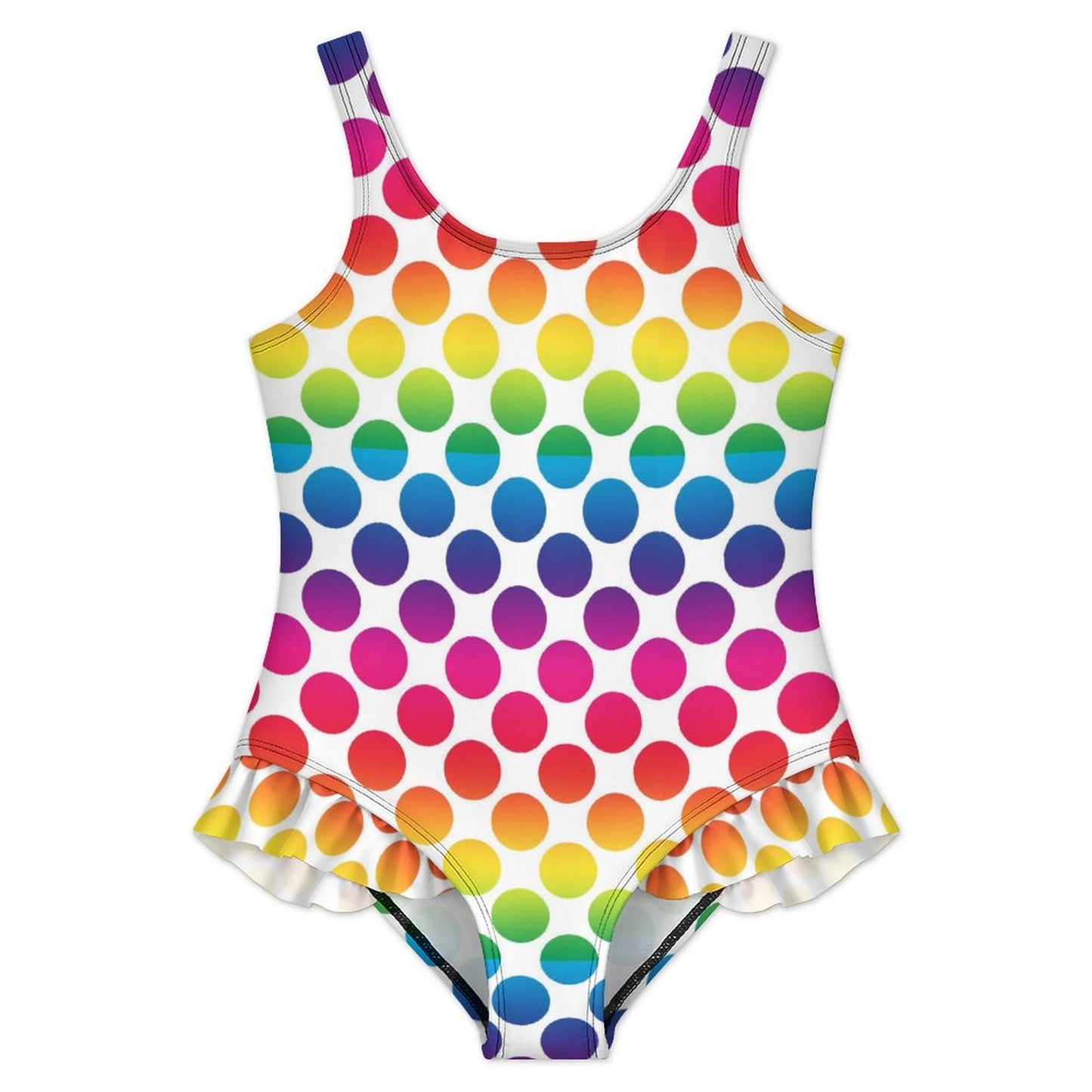 Girls Ruffle Trim One Piece Swimwear