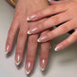 Simple French white short almond nail art