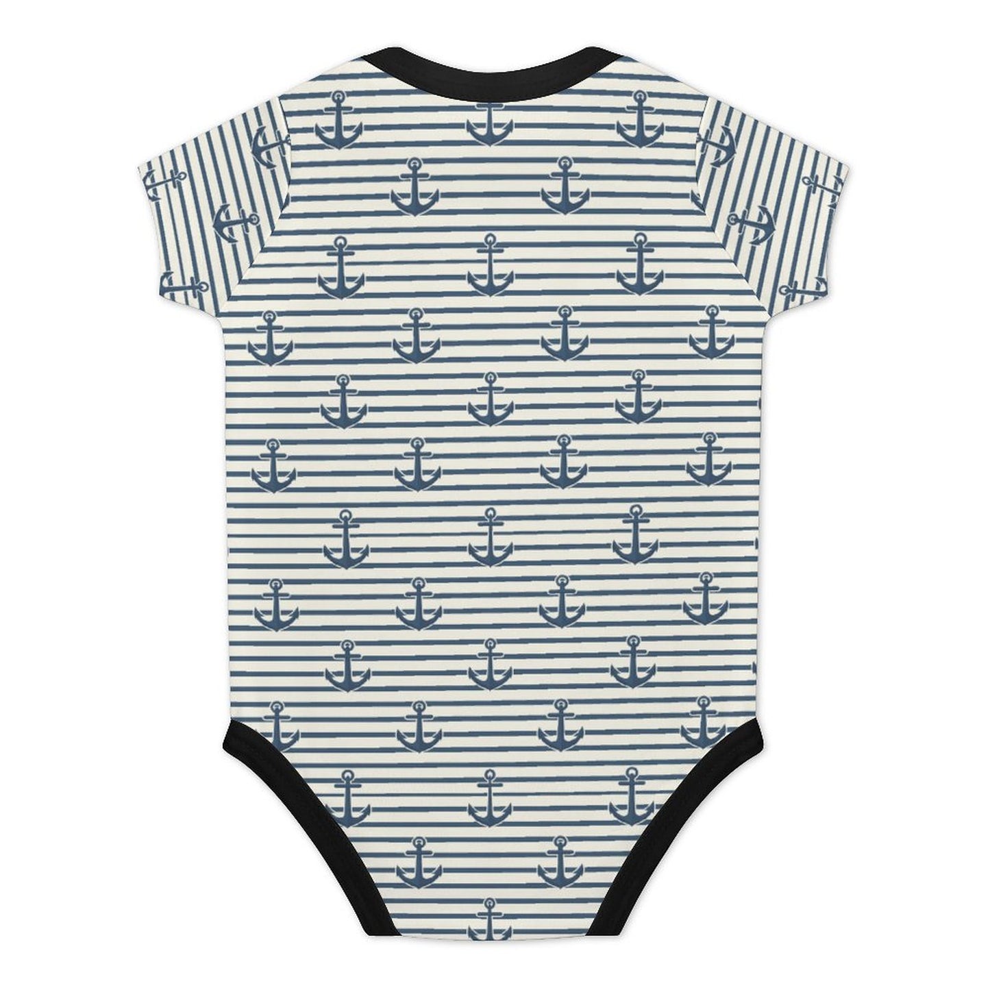 Faux Cotton Short Sleeve Baby Romper Anchors