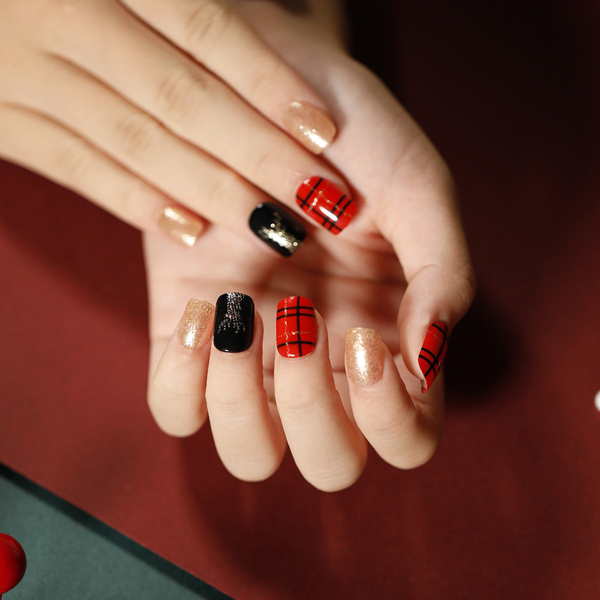 Art Finished Christmas Series Flat Nail False Nail 365nails – Image 2