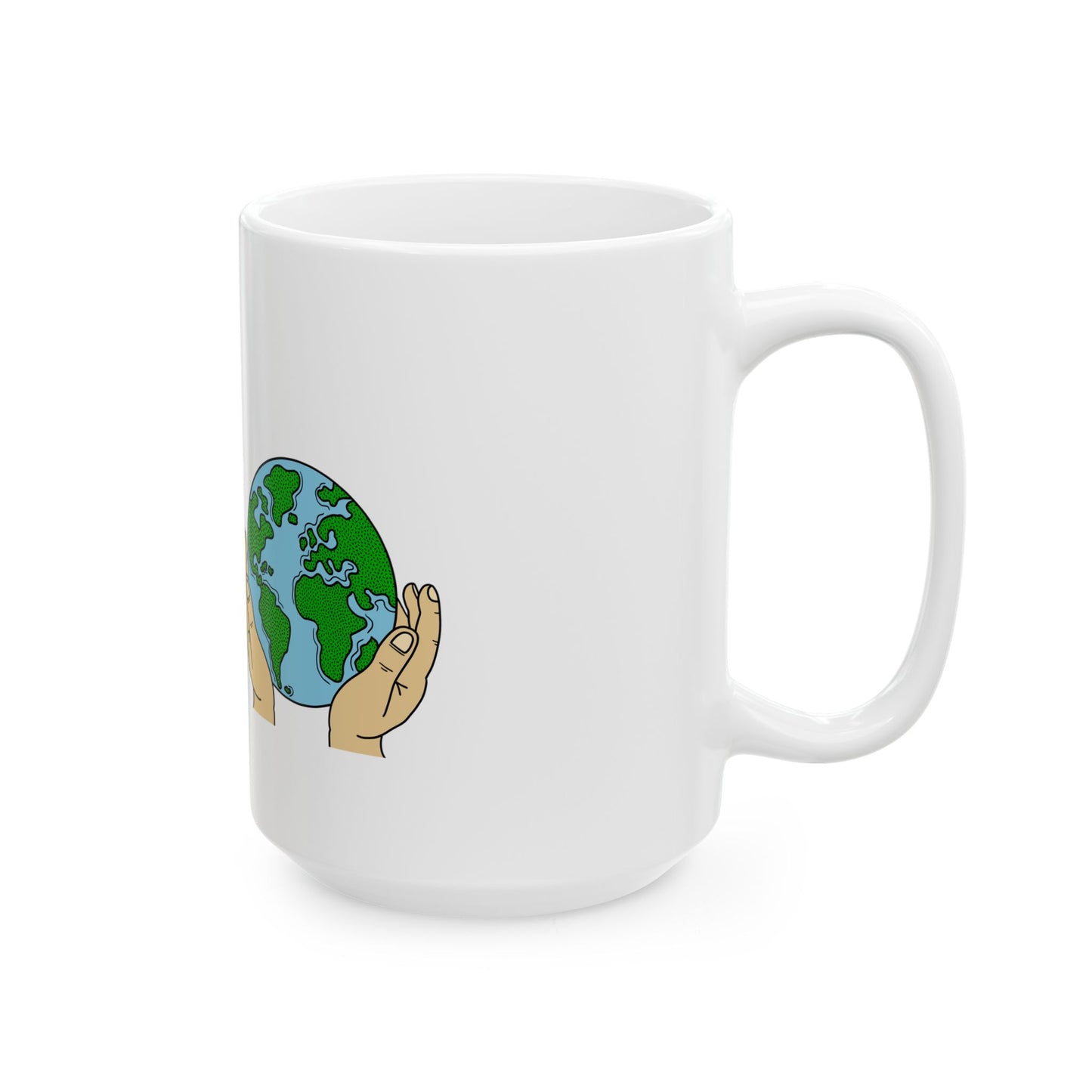 Save Your Mother Earth Ceramic Mug – Eco-Friendly Earth Illustration (11oz, 15oz)