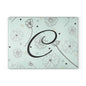 Personalized Floral Glass Cutting Board Letter C