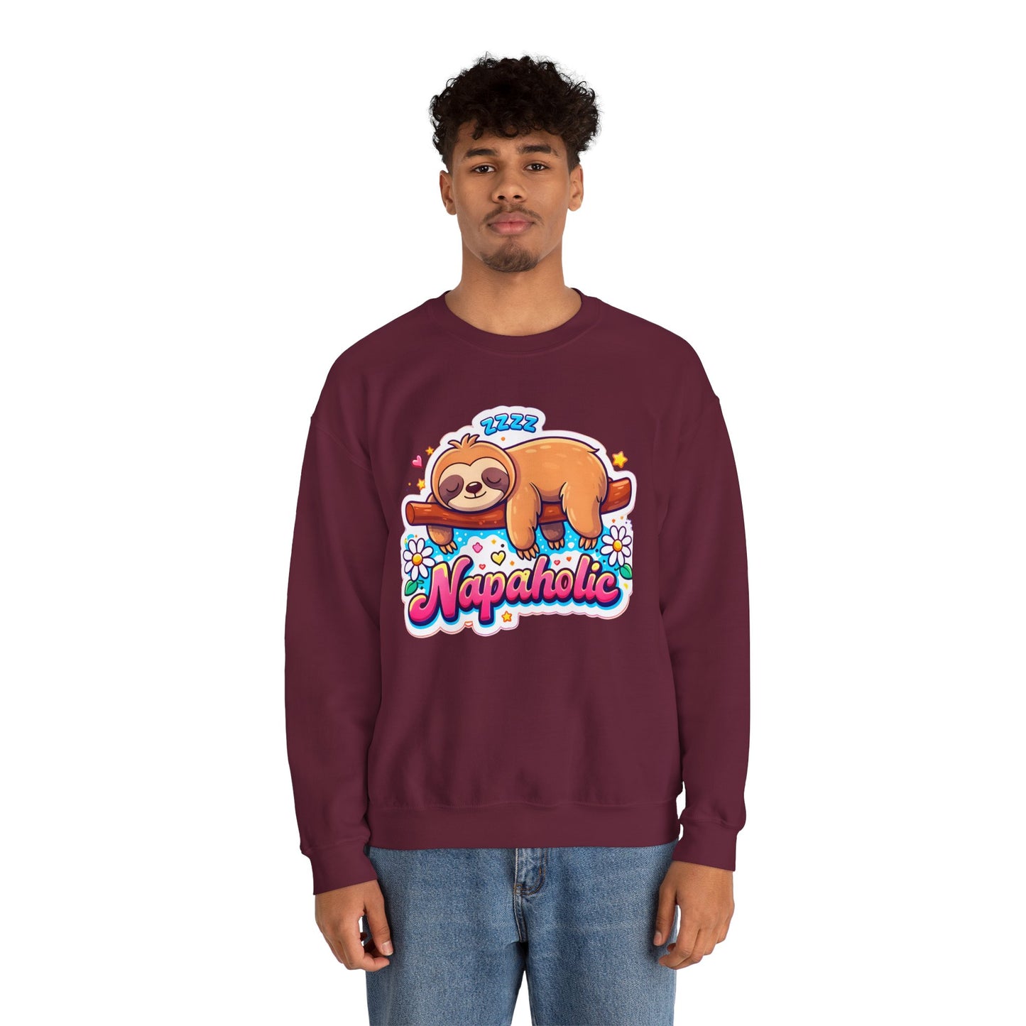 Napaholic Sweatshirt — Cute Sloth Nap Lover Crewneck