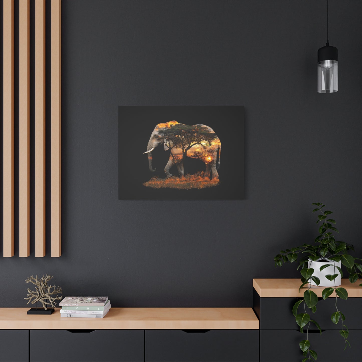 Elephant Tree Matte Canvas Art