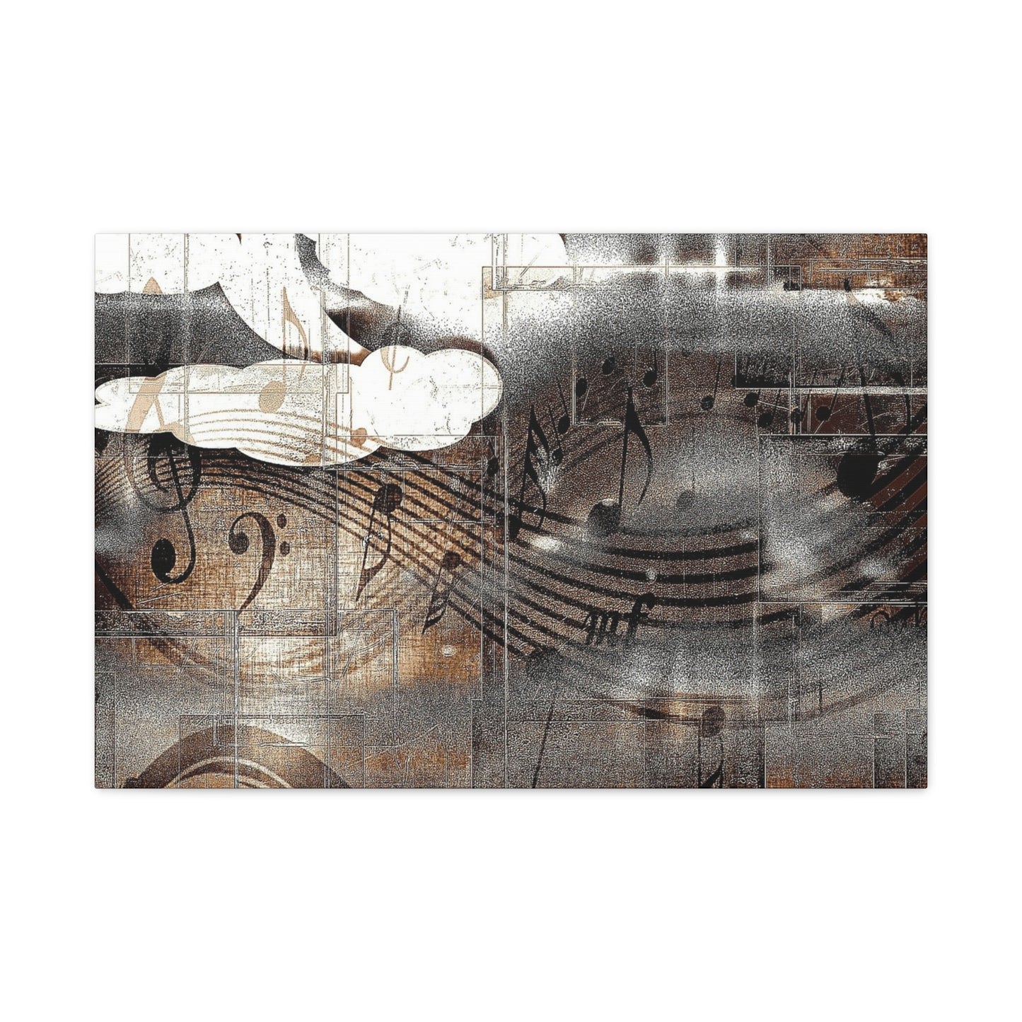 Abstract Musical Notes Matte Stretched Canvas Art (1.25")