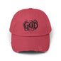 Distressed God Cap, Unisex Casual Hat, Trendy Vintage Cap, Faith Inspired Headwear, Gift for Religious Devotees