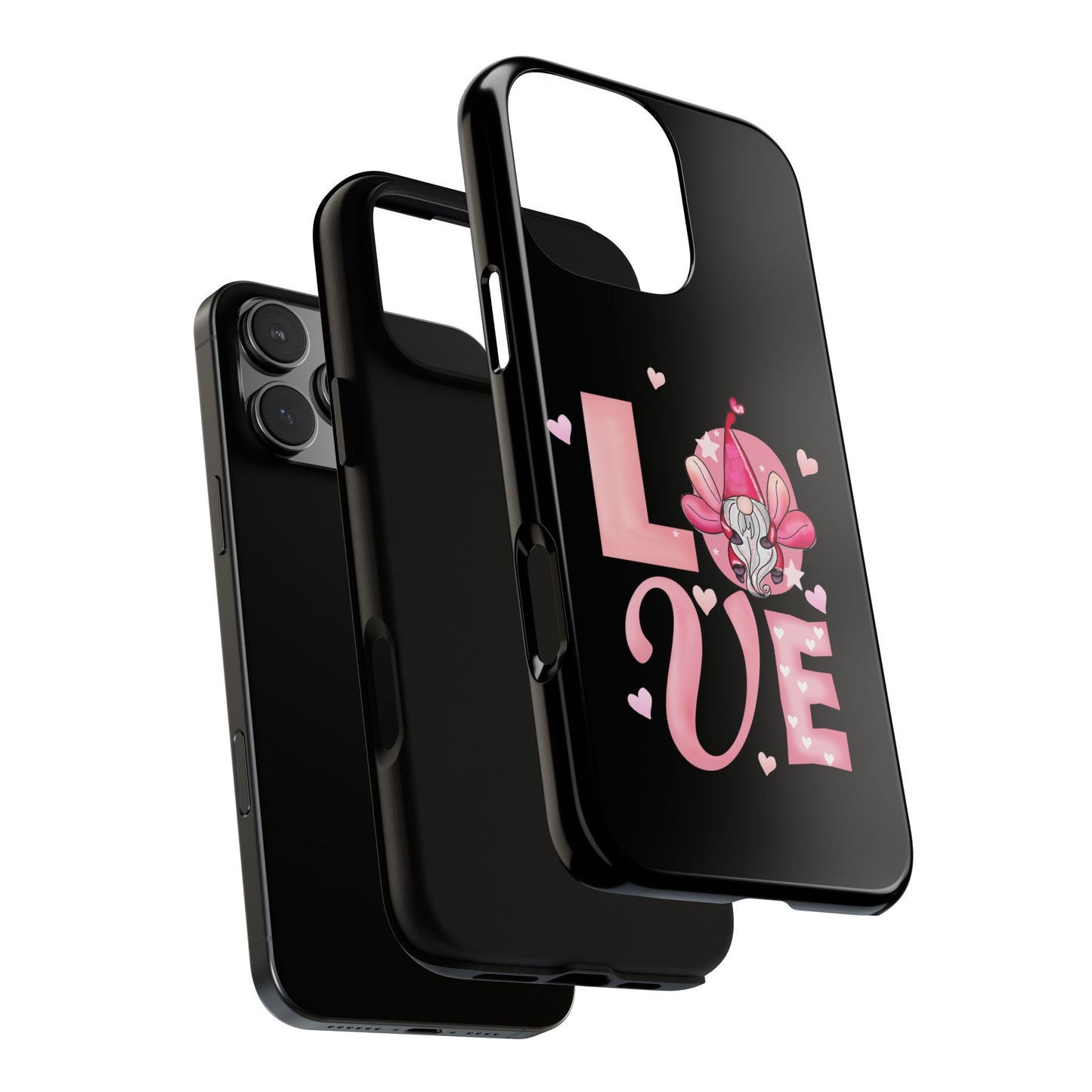 Love Gnome Phone Case — Cute Pink Heart Valentines Protective Case
