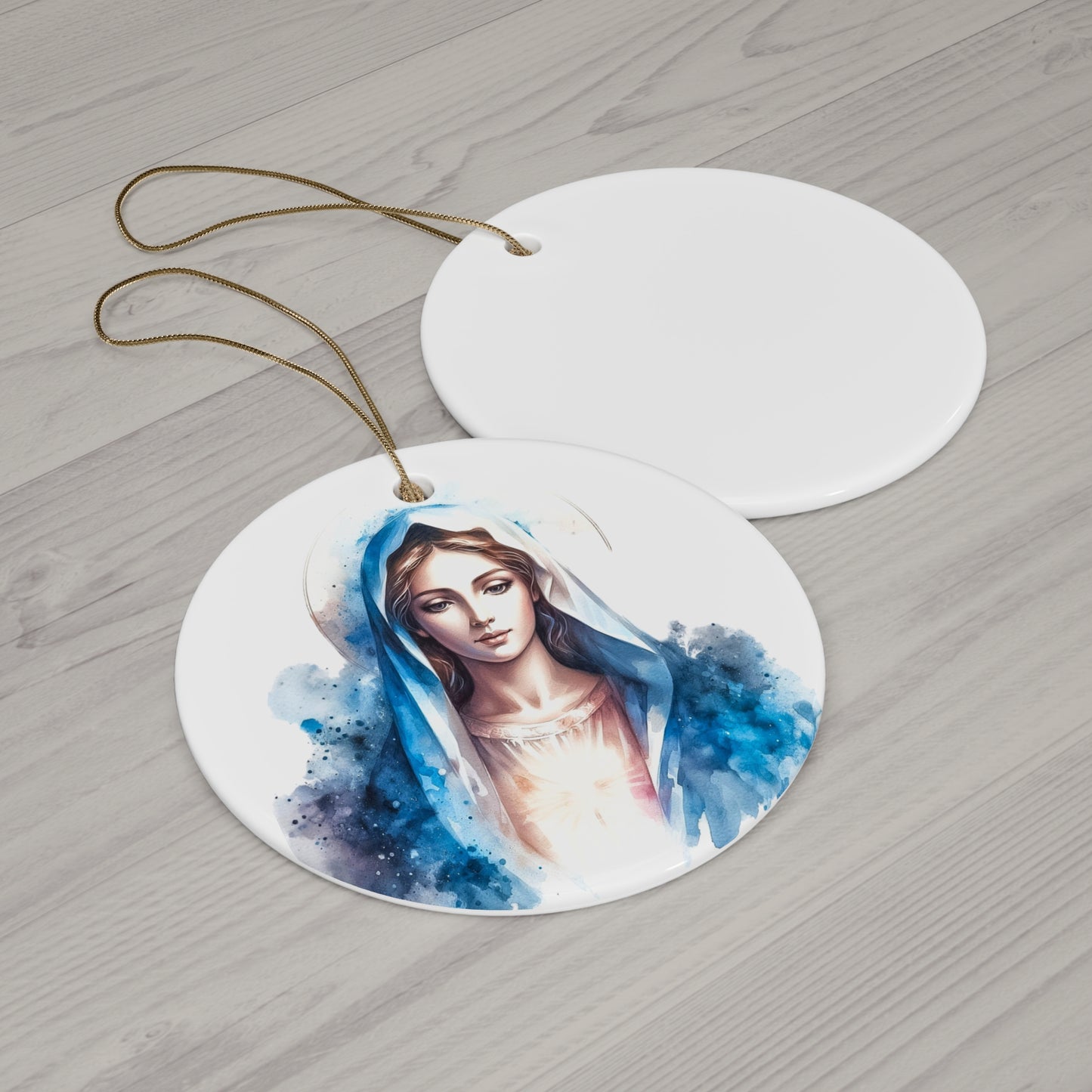 Ceramic Ornament, 4 Shapes Virgin Mary