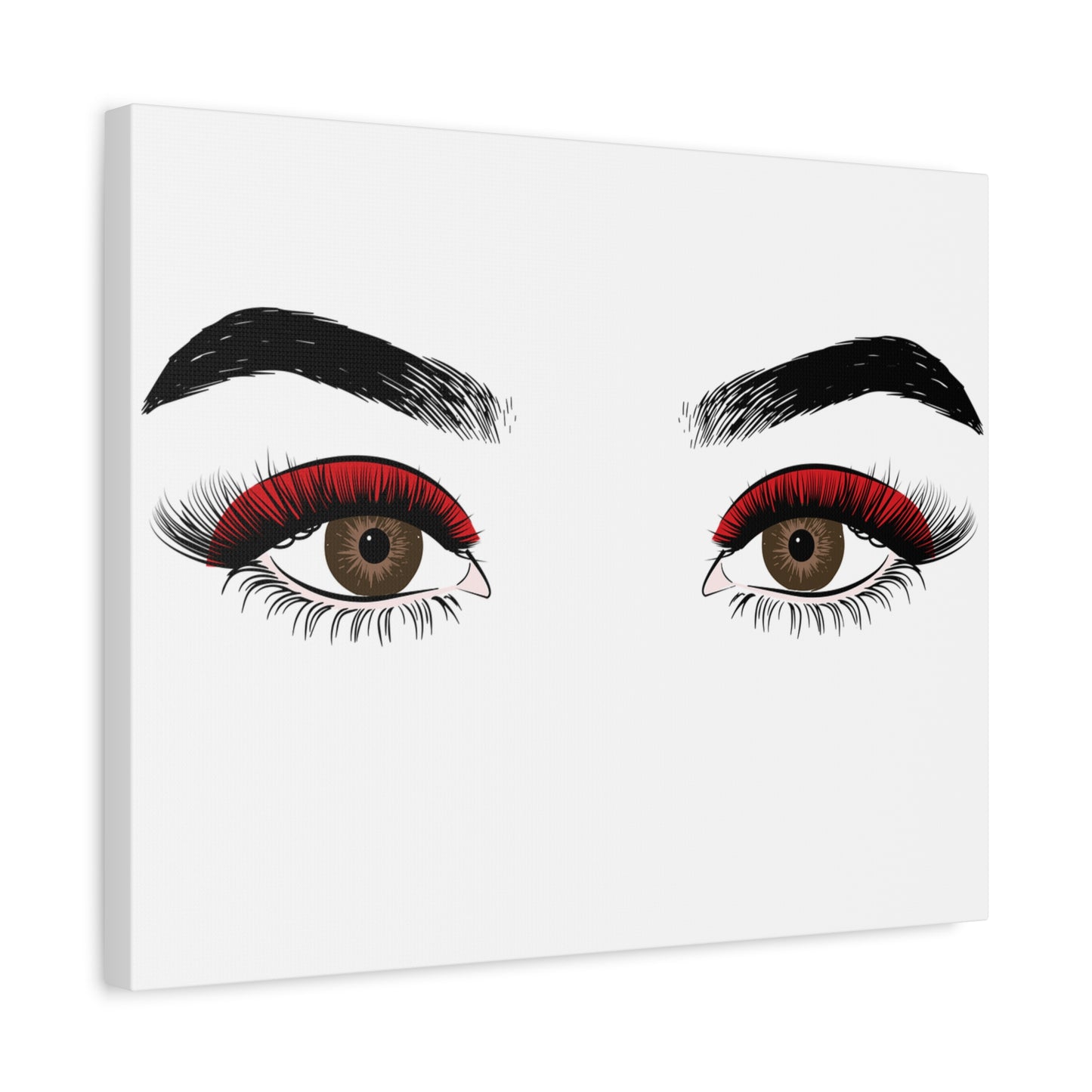 Red Lashes Wall Art Canvas — Glam Eyes Makeup Decor