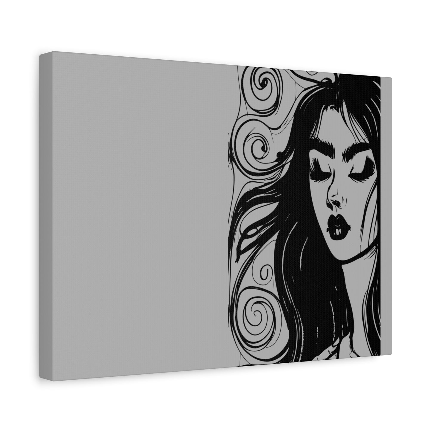 Gothic Woman Portrait Canvas Art — Matte Stretched Wall Decor