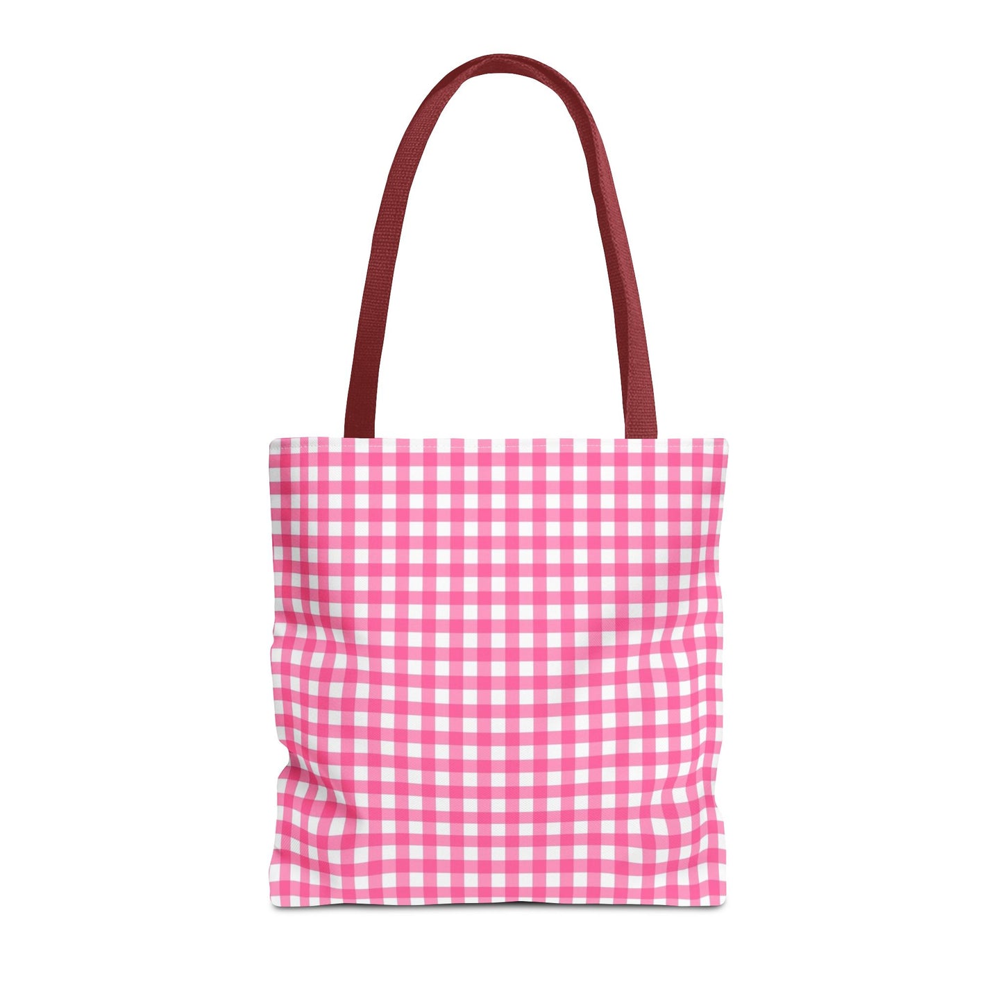 Cute Pink Gingham Tote Bag - Reusable Shopping Bag, Beach Tote