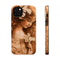 Vintage Floral Girl Magnetic Impact Phone Case — Protective iPhone Cover with Sepia Art
