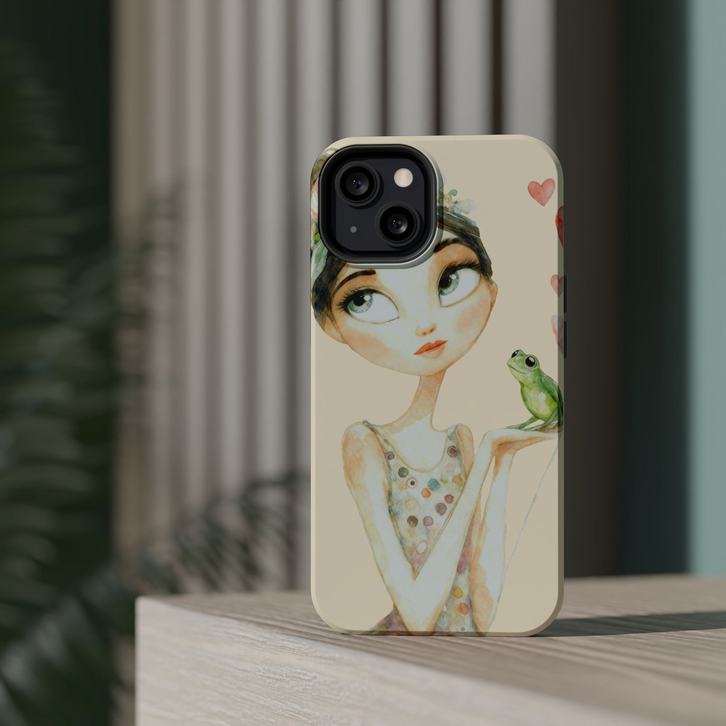 Whimsical Girl with Frog Magnetic Impact Phone Case