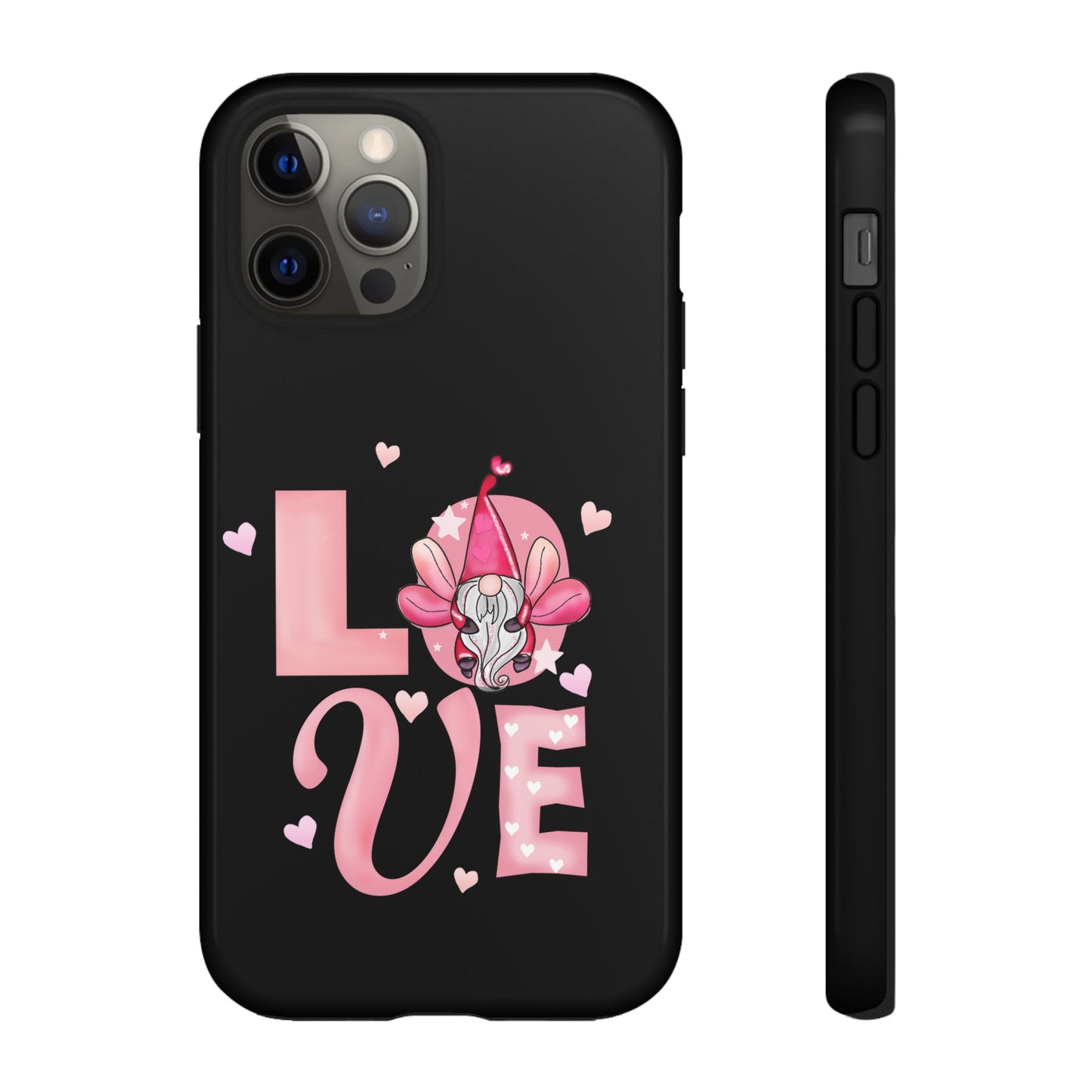 Love Gnome Phone Case — Cute Pink Heart Valentines Protective Case
