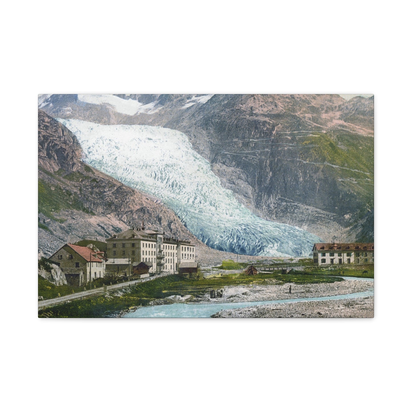 Glacier Village Matte Canvas Print