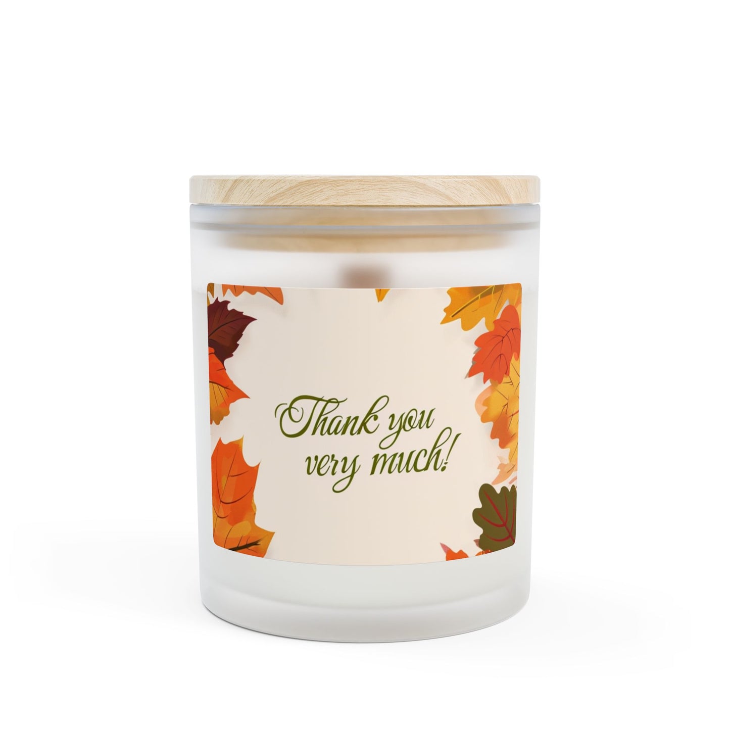 Thank You Very Much – Autumn Leaf Frosted Glass Candle (11 oz)
