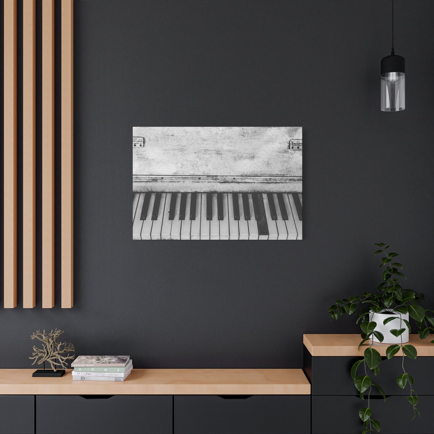Vintage Piano Keys Matte Canvas Print