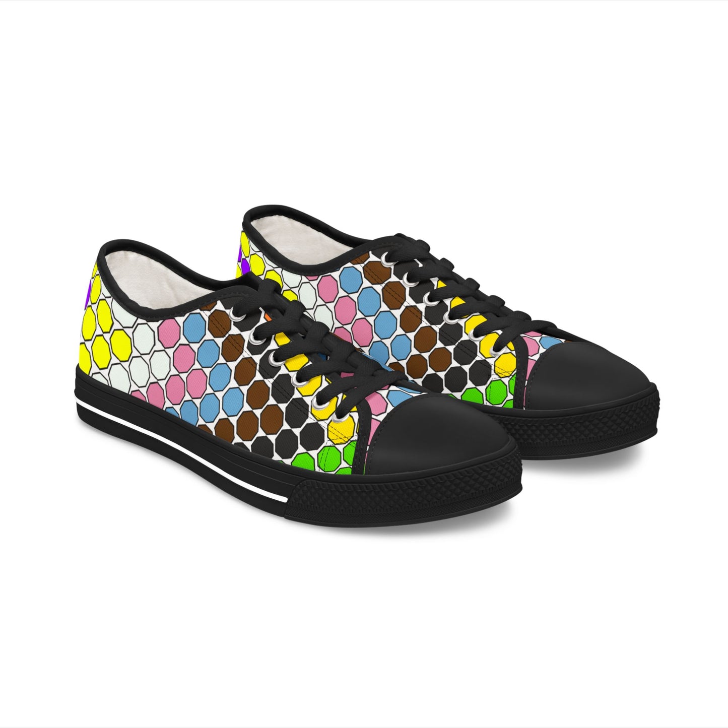 Colorful Polka Dot Low Top Sneakers — Women’s Casual Retro Pattern Shoes