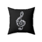 Music Note Decorative Pillow – Ornate Treble Clef Accent Cushion