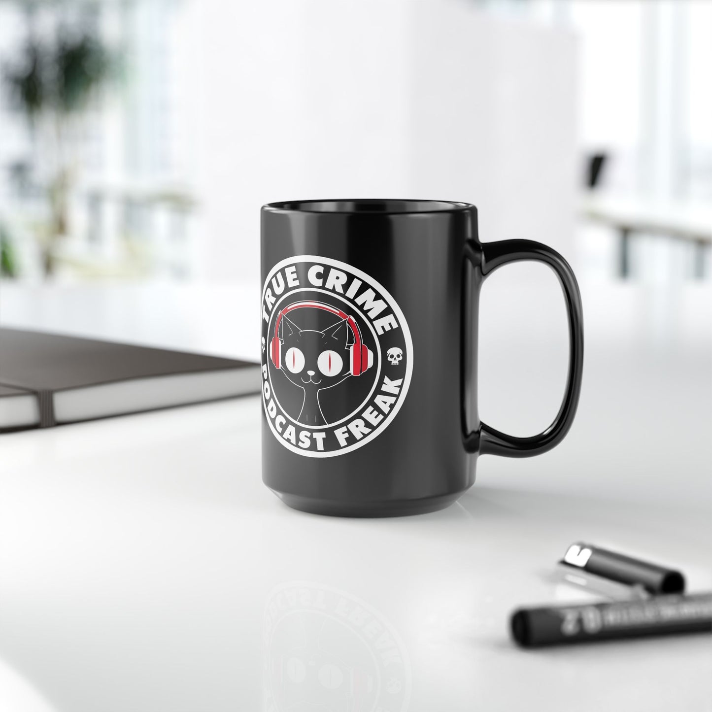 True Crime Podcast Freak Black 15oz Mug