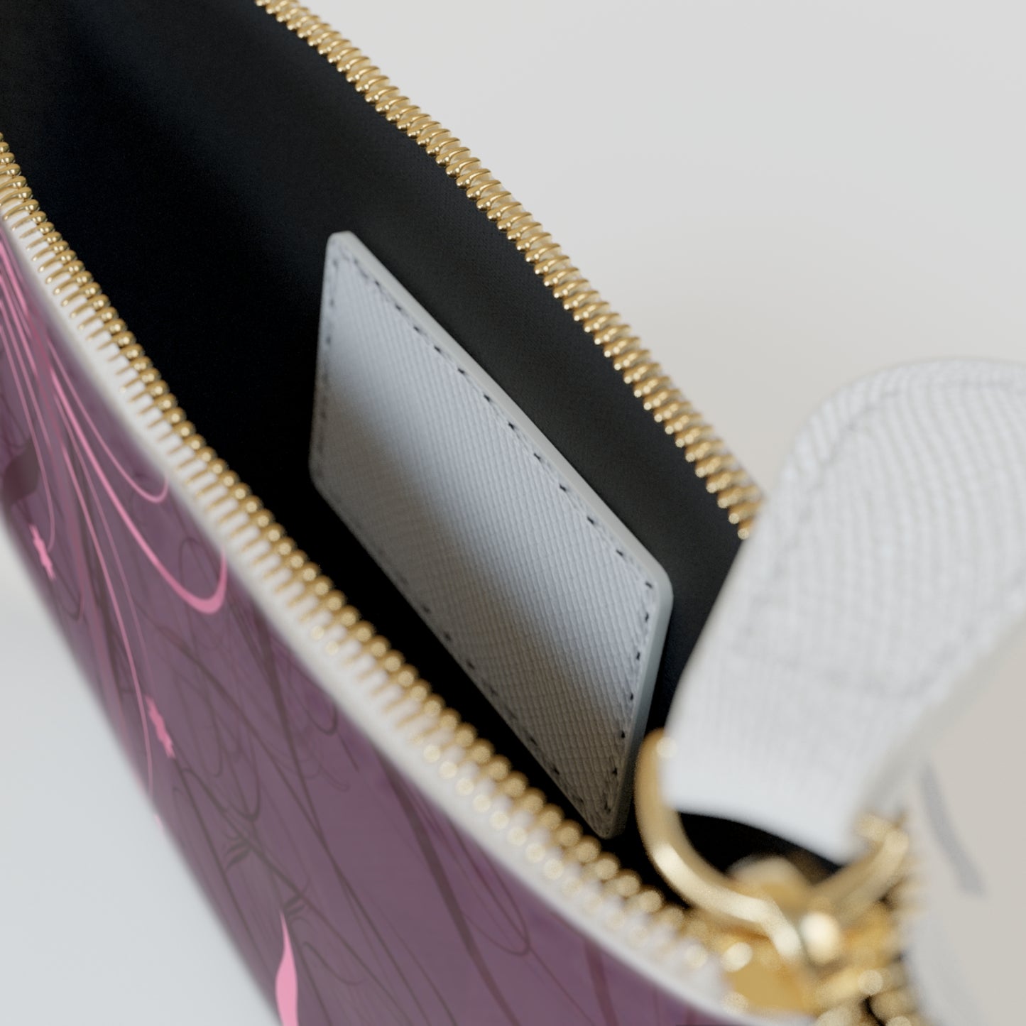 Floral Swirl Mini Clutch — Pink & Plum Compact Wristlet
