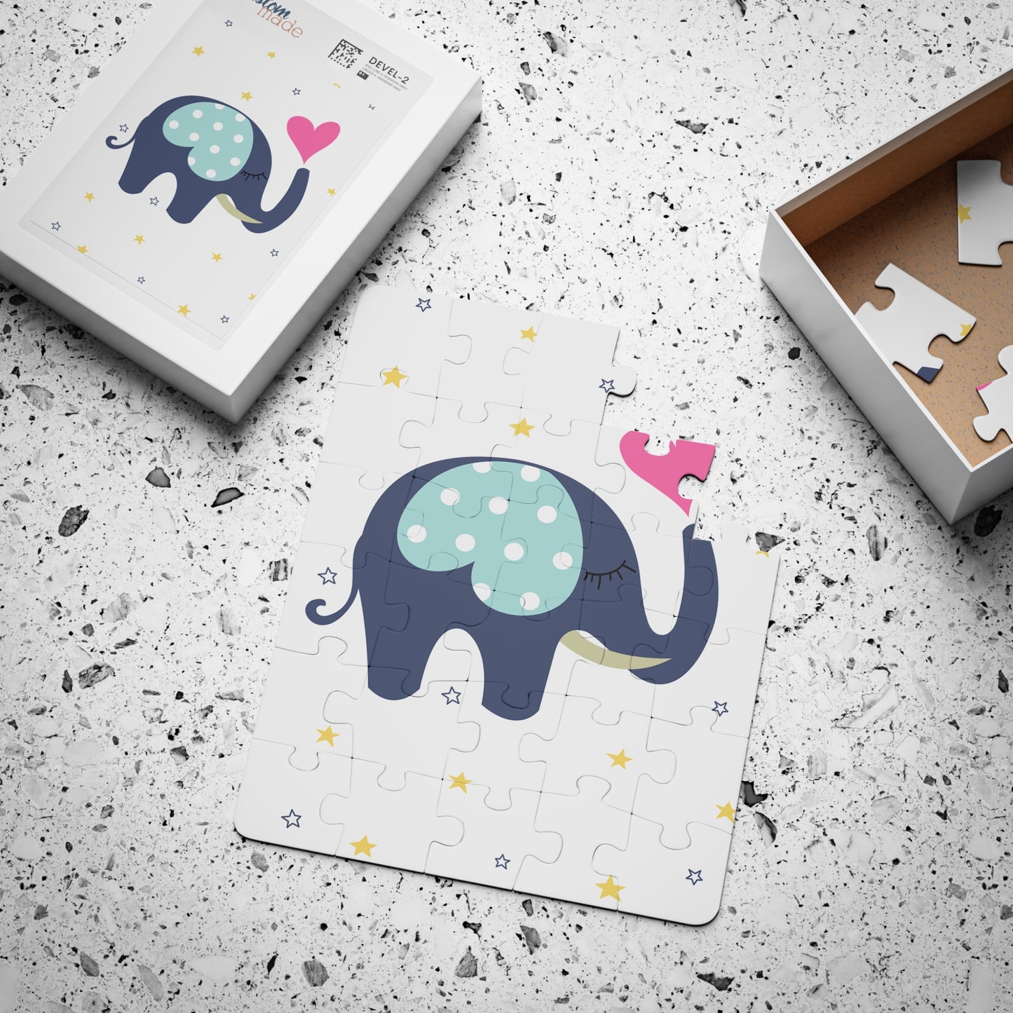 Cute Polka Dot Elephant Kids Puzzle