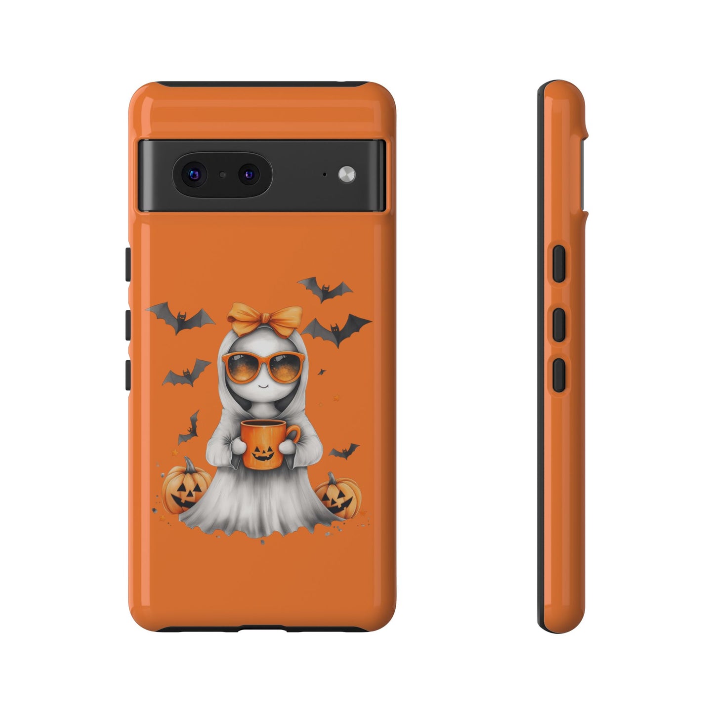 Halloween Ghost Phone Case, Cute Cat Ghost Case, Autumn Phone Cover, Spooky Season Gift, Trick or Treat Case