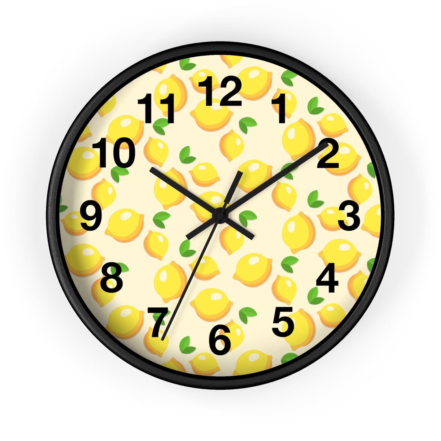 Lemon Pattern Wall Clock – Bright Citrus Kitchen Clock