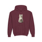 Kids Cat Hoodie – Cute Sitting Kitten Youth Hooded Sweatshirt