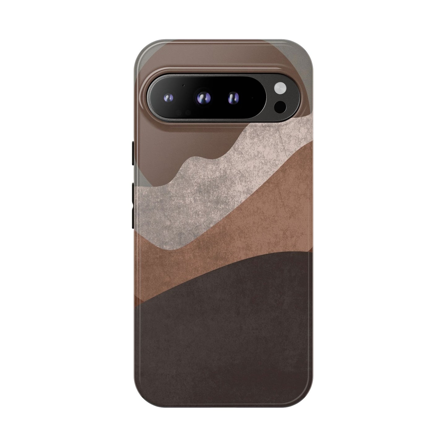 Abstract Earthtone Phone Case — Brown Layered Rugged Tough Case