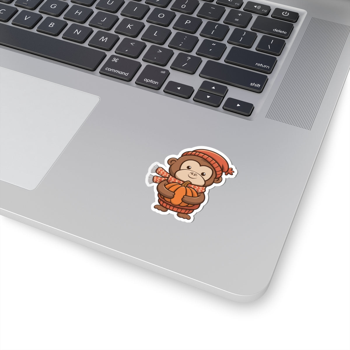 Adorable Pumpkin Monkey Kiss-Cut Stickers | Fall Decor, Cute Animal Stickers, Laptop Décor, Kids Gifts, Scrapbooking