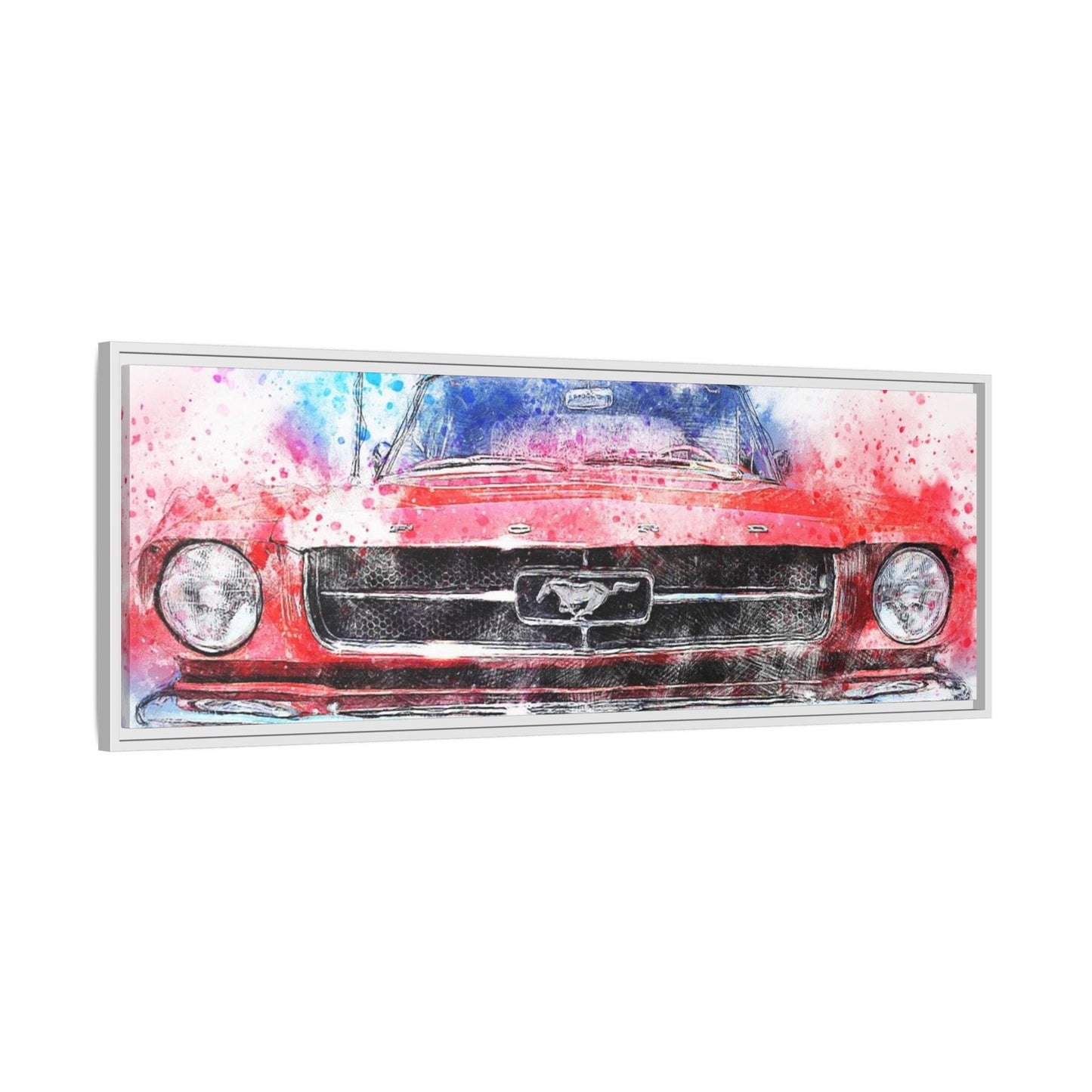 Matte Canvas, Framed Mustang Car
