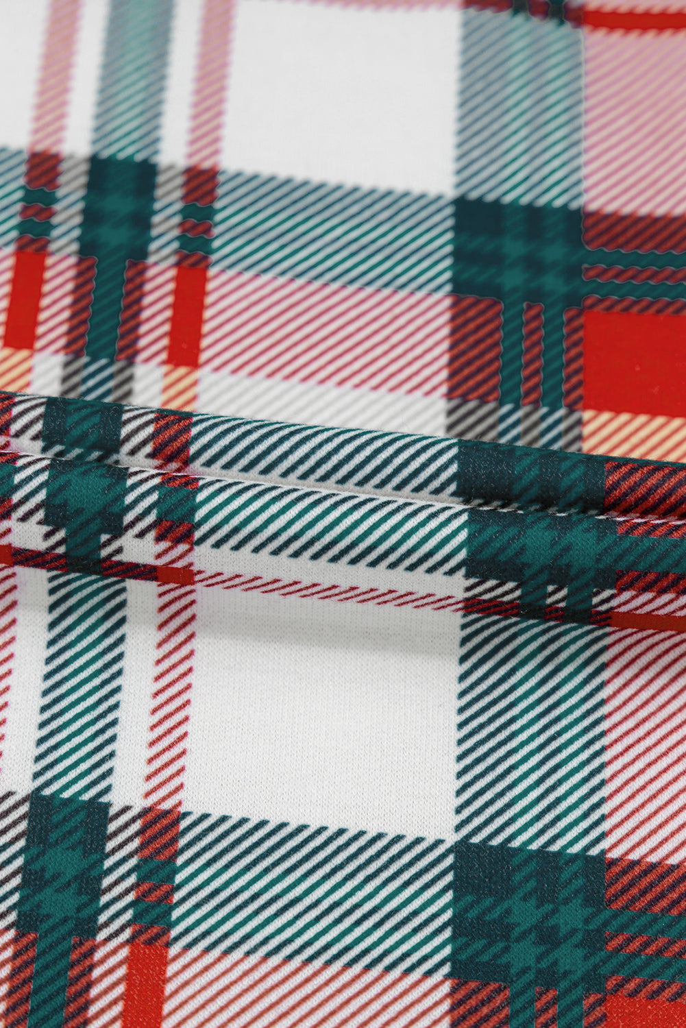 Red  Plaid Print Two Piece Long Sleeve Pajamas Set