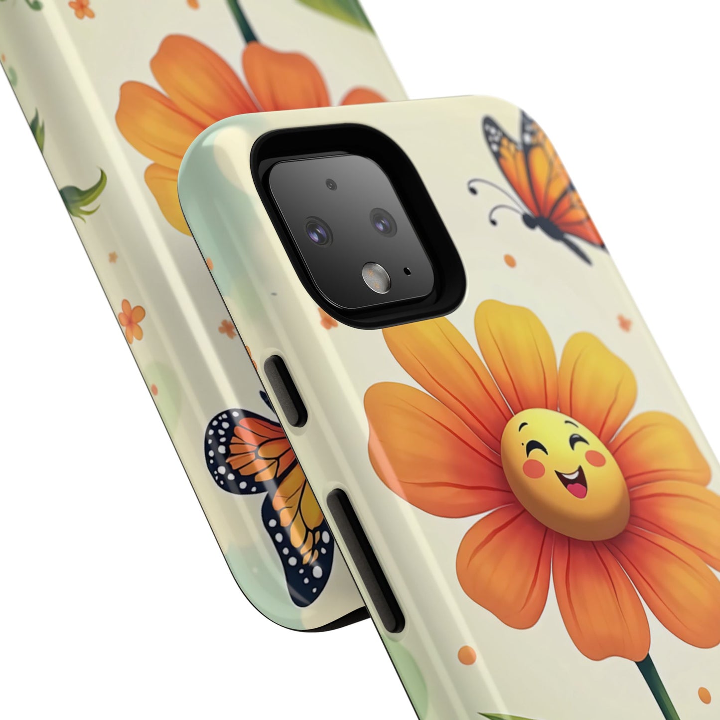 Floral Phone Case with Butterfly Design, Cute Flower Phone Cover for Nature Lovers, Eco-Friendly Gift, Spring Vibes, Birthday Present