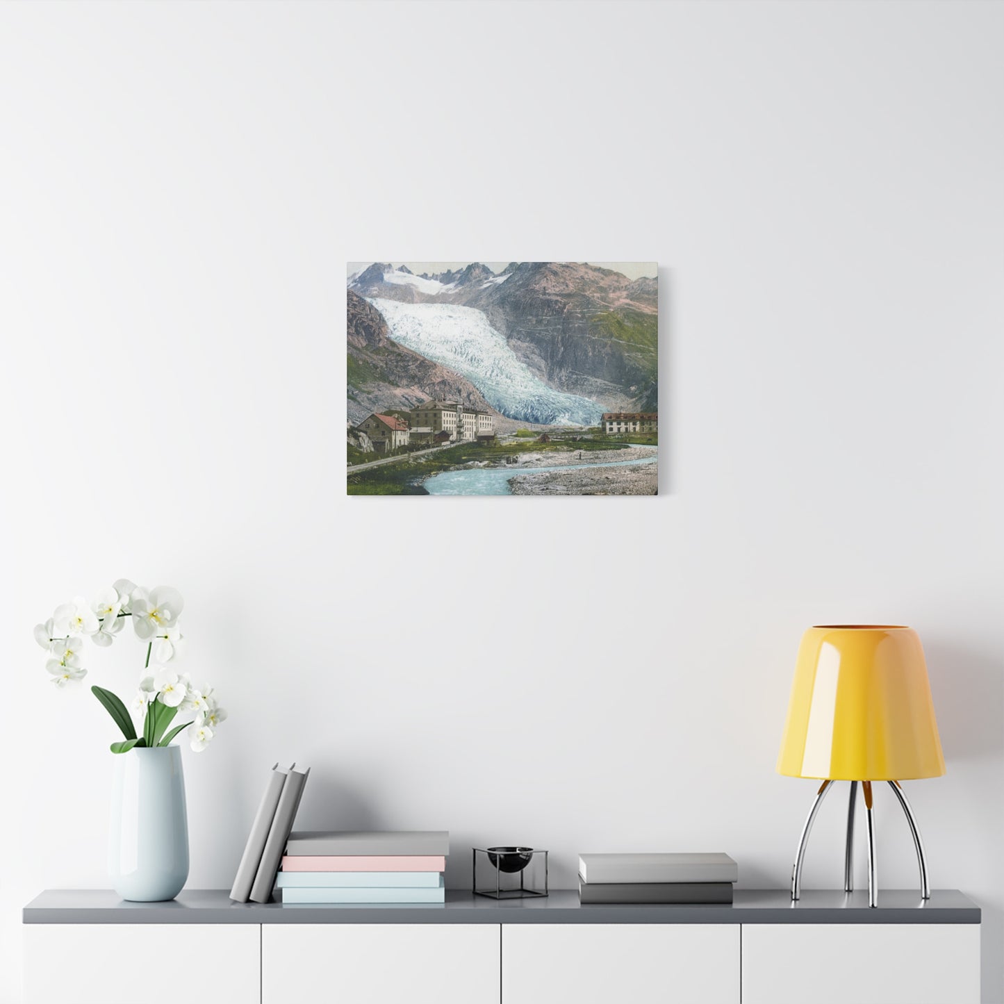 Glacier Village Matte Canvas Print